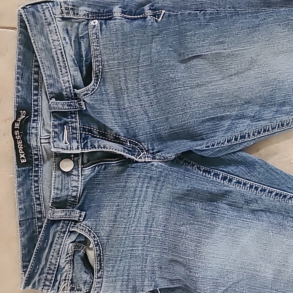 Express Barely Boot Long Jeans (size 6 long)